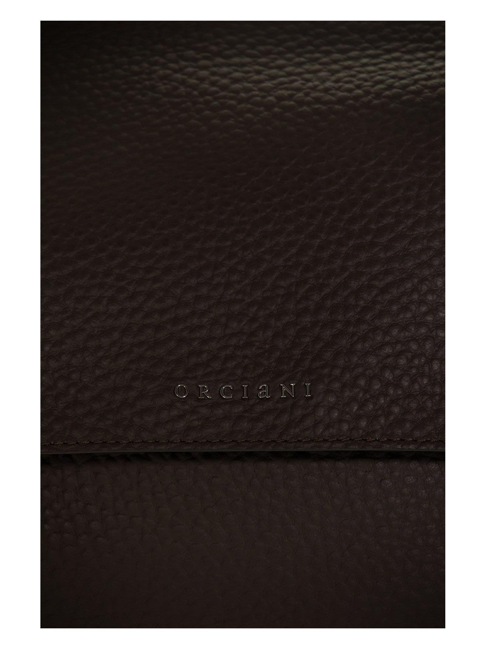 Orciani Logo Handbag In Gray