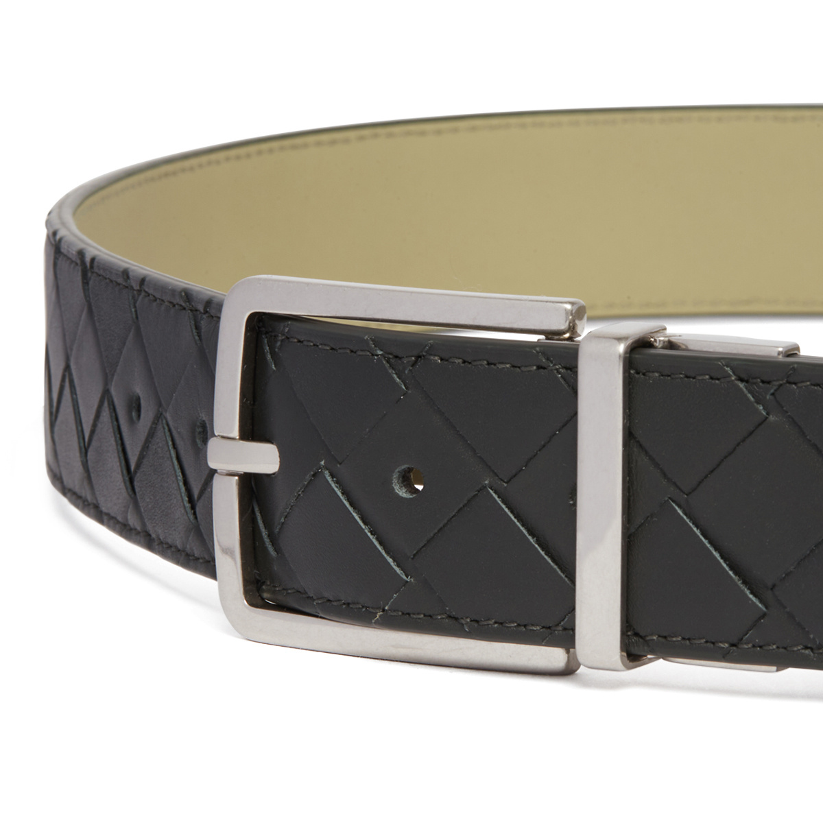Bottega Veneta Logo Belt In Black