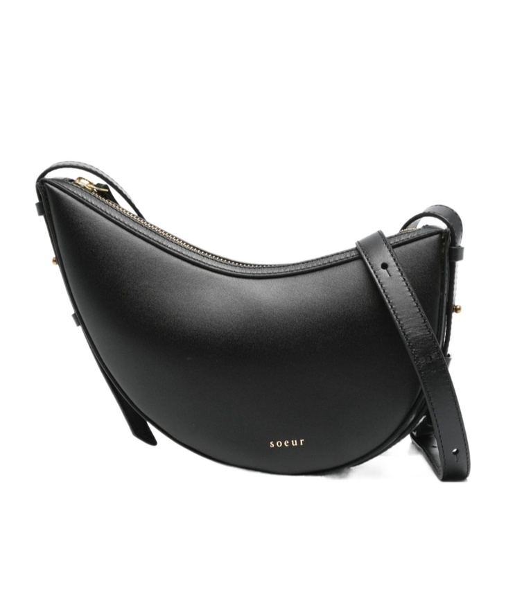 Soeur Zipper Shoulder Bag In Black