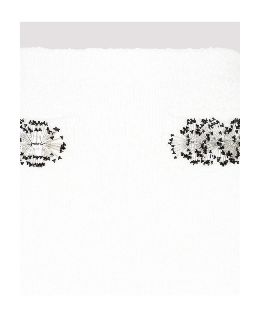 Lanvin Bead-embellished Mini Skirt In White