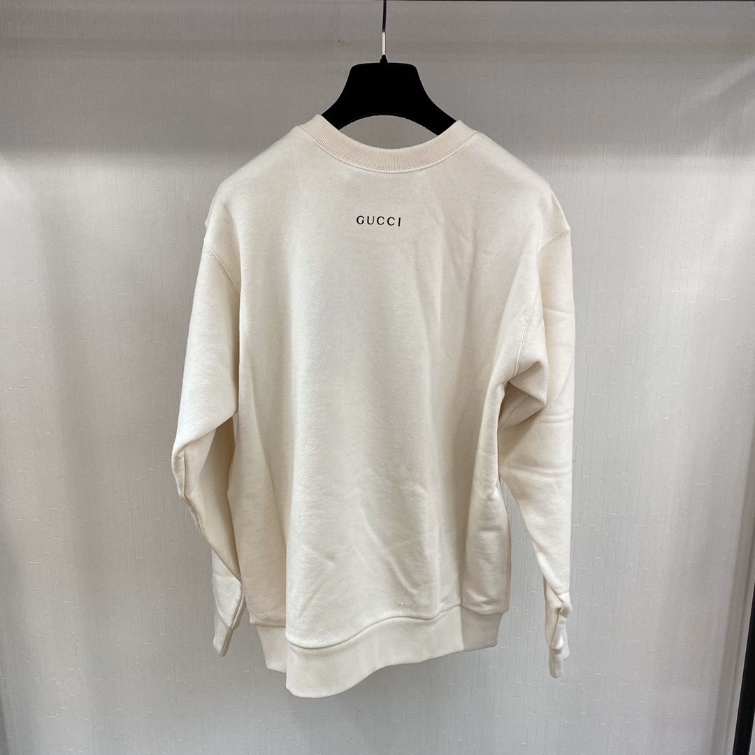 Gucci Printed Round-neck Sweater In White