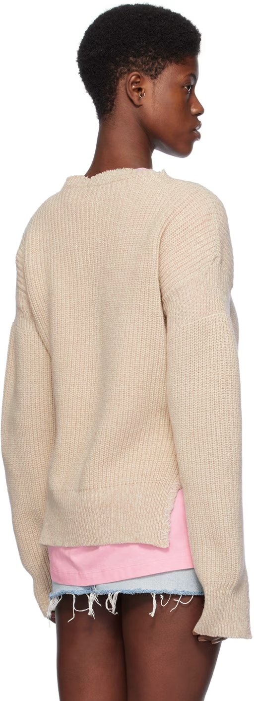 Marni Beige Mouliné Sweater In Pink