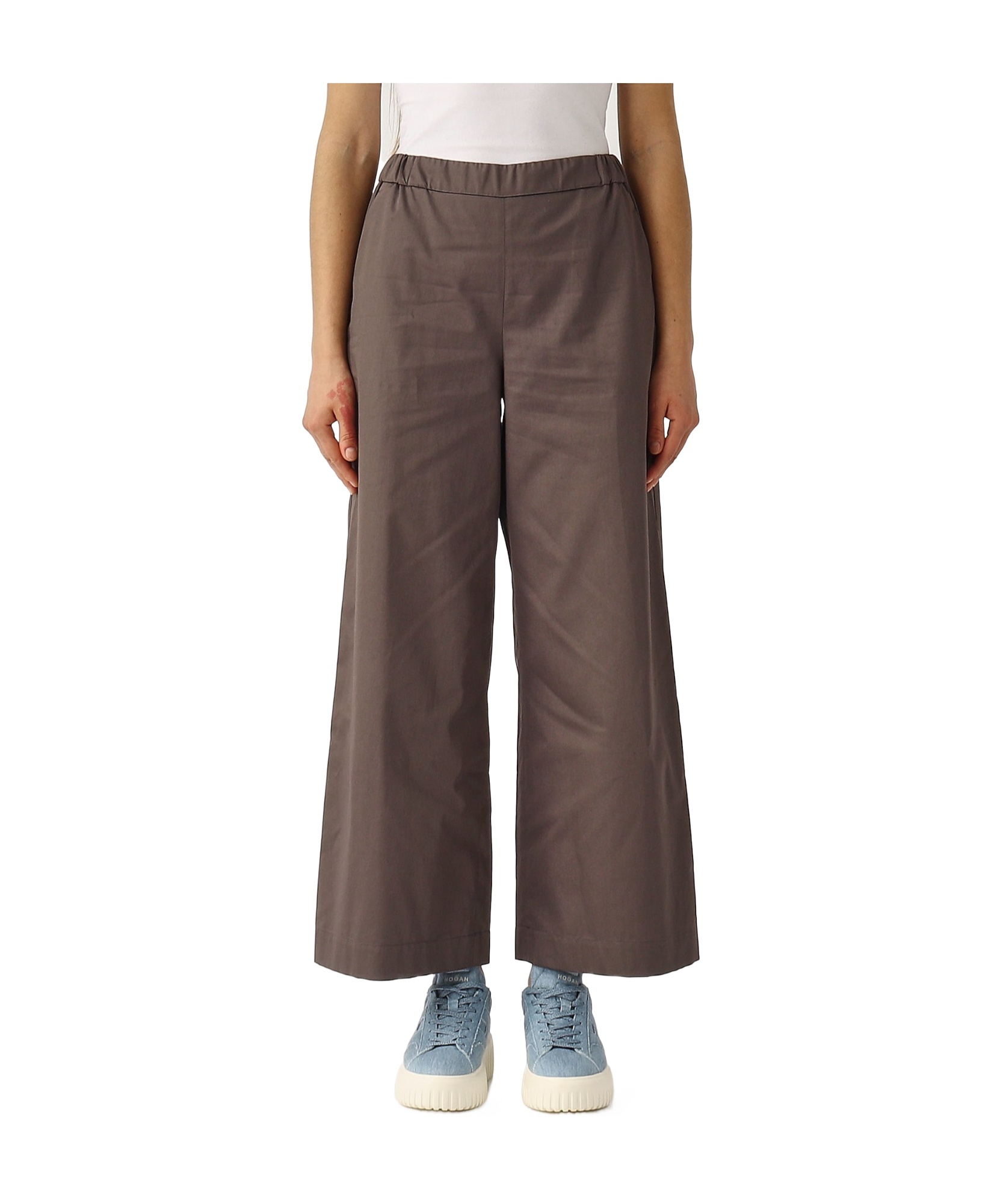 Max Mara Elastic Waist Casual Pants In Brown