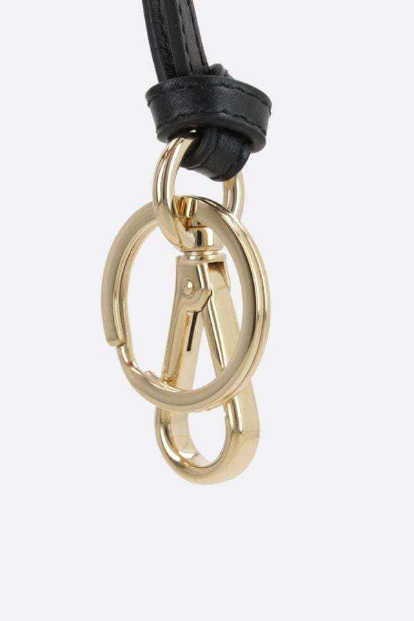 Prada Leather Mirror Case Pendant In Black