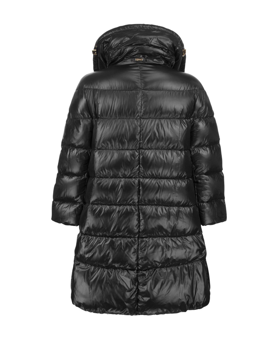 Herno Puffer Front Zipped Coat In Black