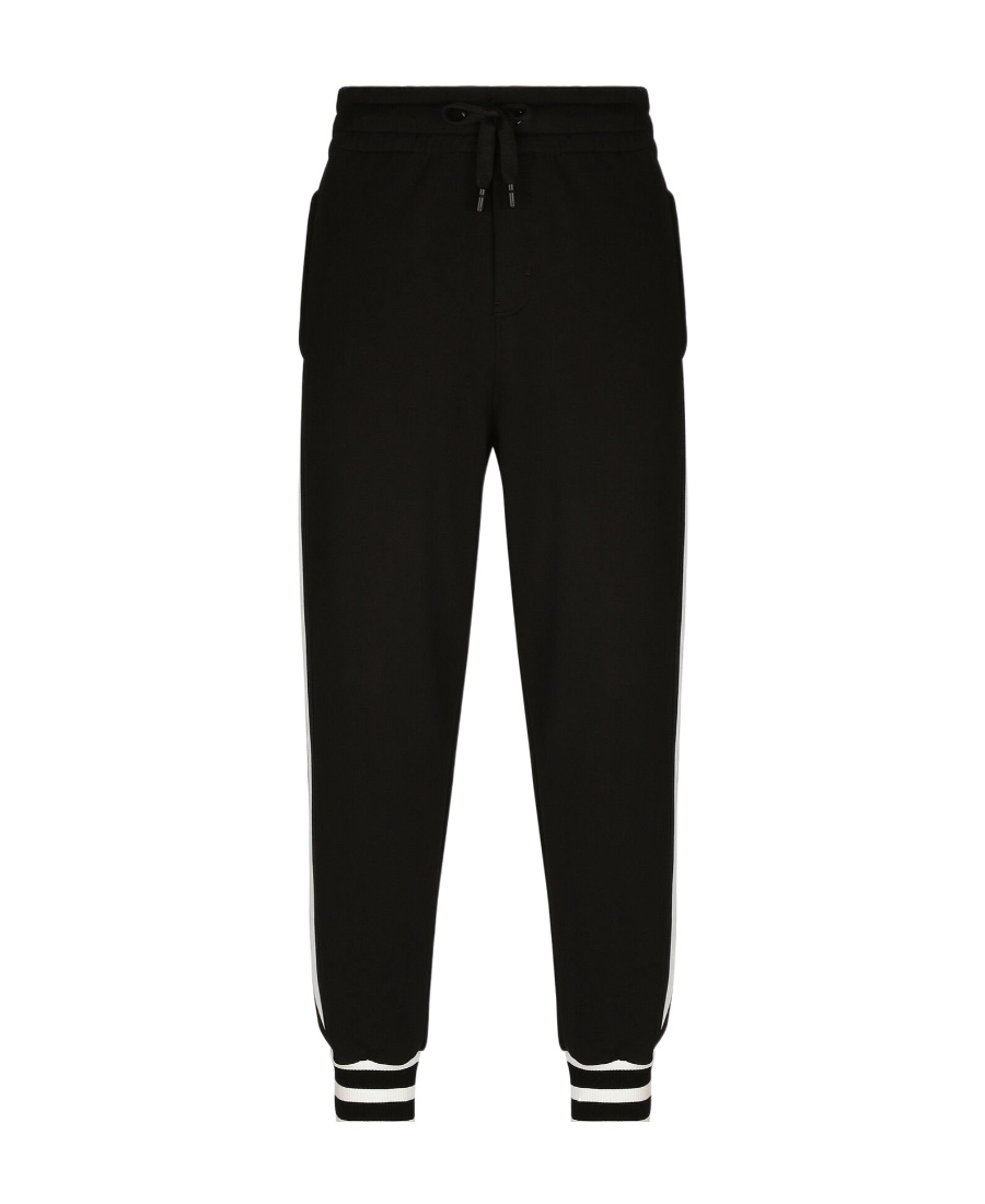 Dolce & Gabbana Logo-patch Side-stripe Sweatpants In Black