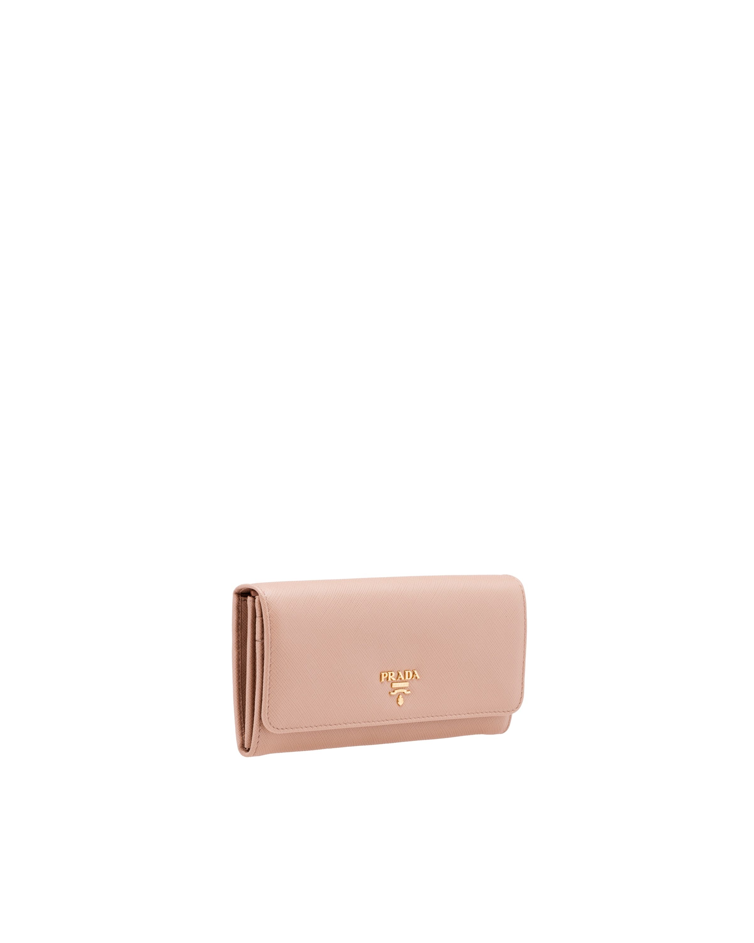 Prada Large Saffiano Leather Wallet In Pink