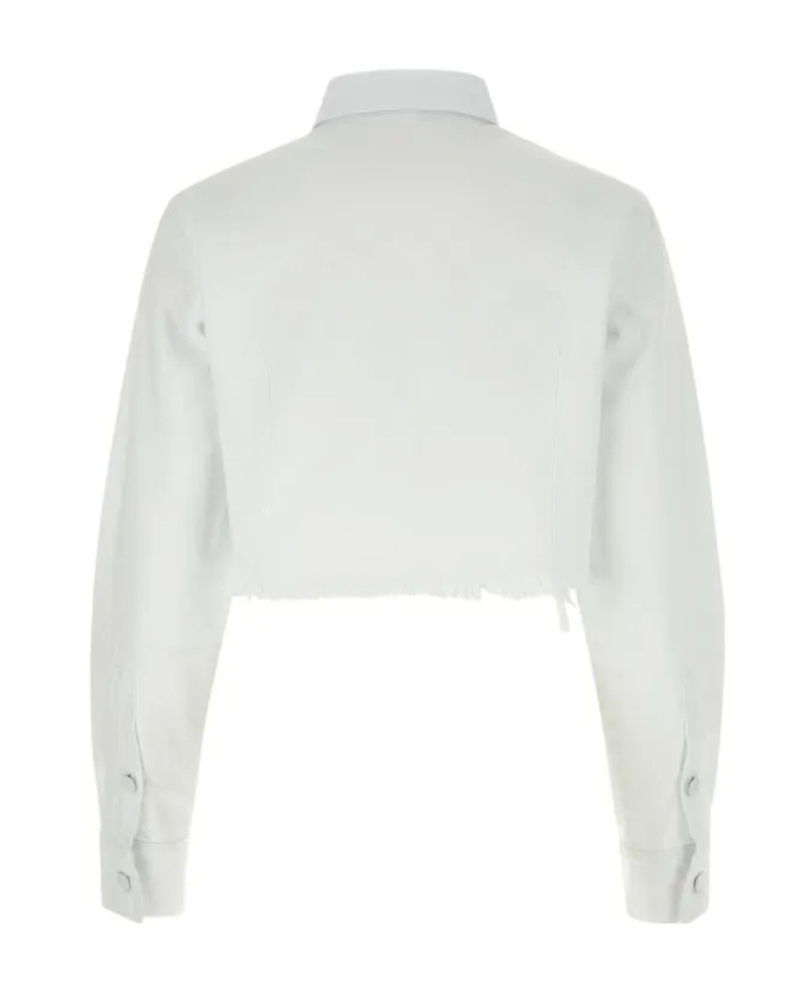 RAF SIMONS LOGO-PATCH CROPPED SHIRT