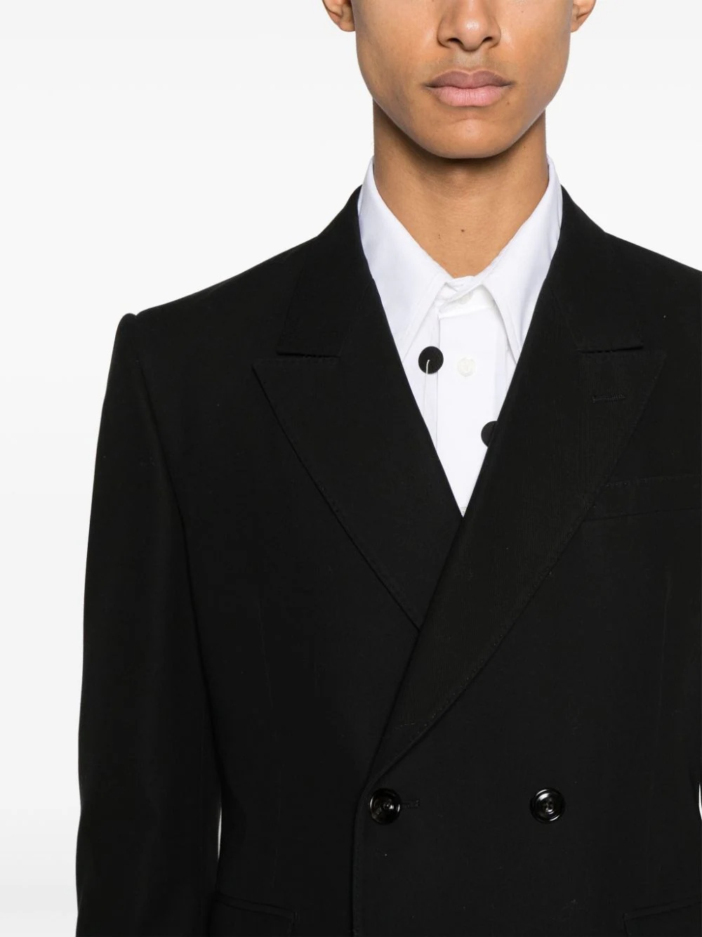 Alexander Mcqueen Double-breasted Cotton Blazer In Black