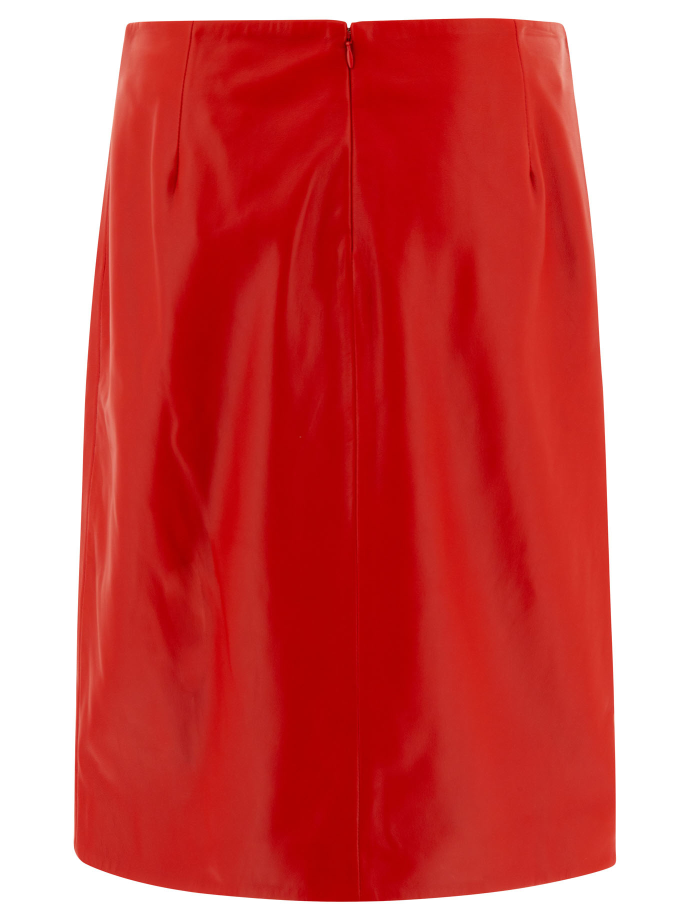 Loulou Studio Asymmetrical Red Lambskin Skirt In Red