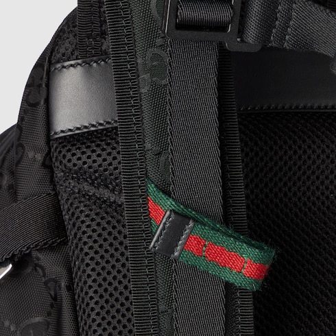 Gucci Small Gg-jacquard Web-detail Backpack In Black