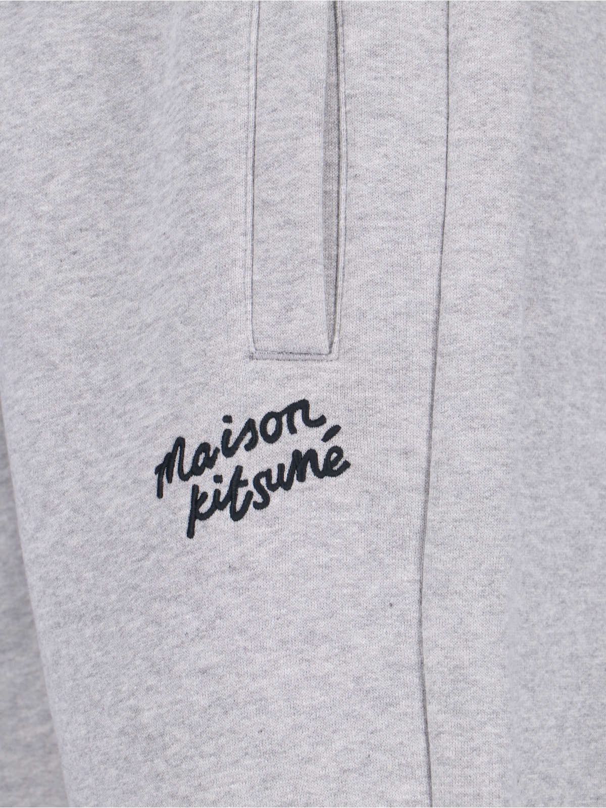 Shop Maison Kitsuné Handwriting Logo Track Pants In Gray