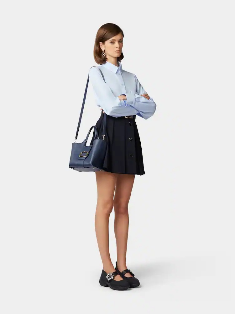 Roger Vivier Viv' Choc Shoulder Bag In Blue