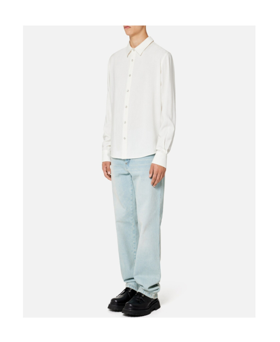 Ami Alexandre Mattiussi Decorative-button Long-sleeve Shirt In White
