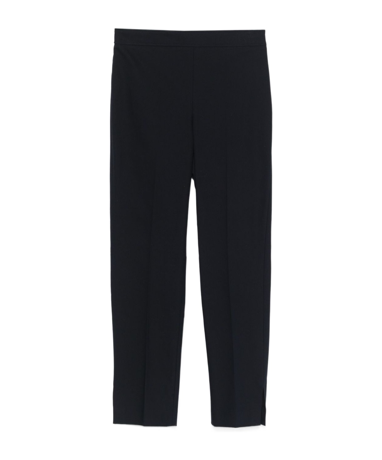 Brunello Cucinelli Straight Leg Pants With Elastic Waist And Side Slit In Black