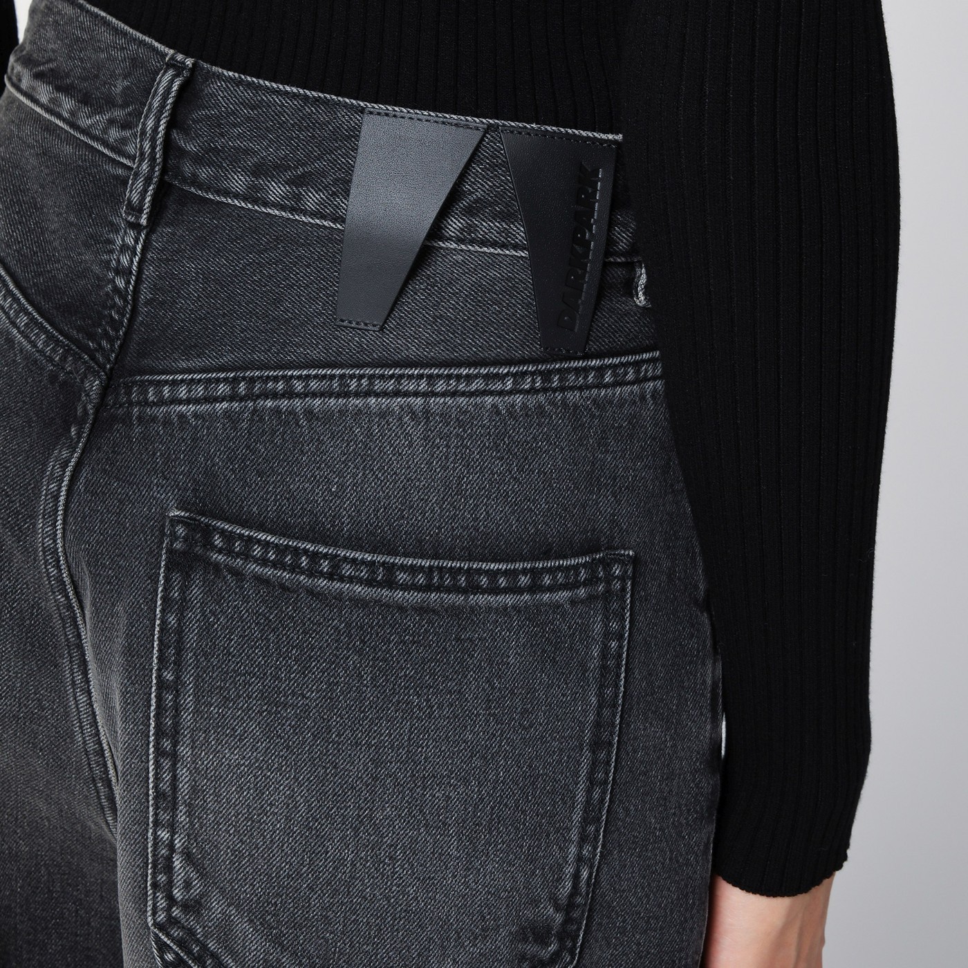 Shop Darkpark Belt Ring Washed Jeans In Black