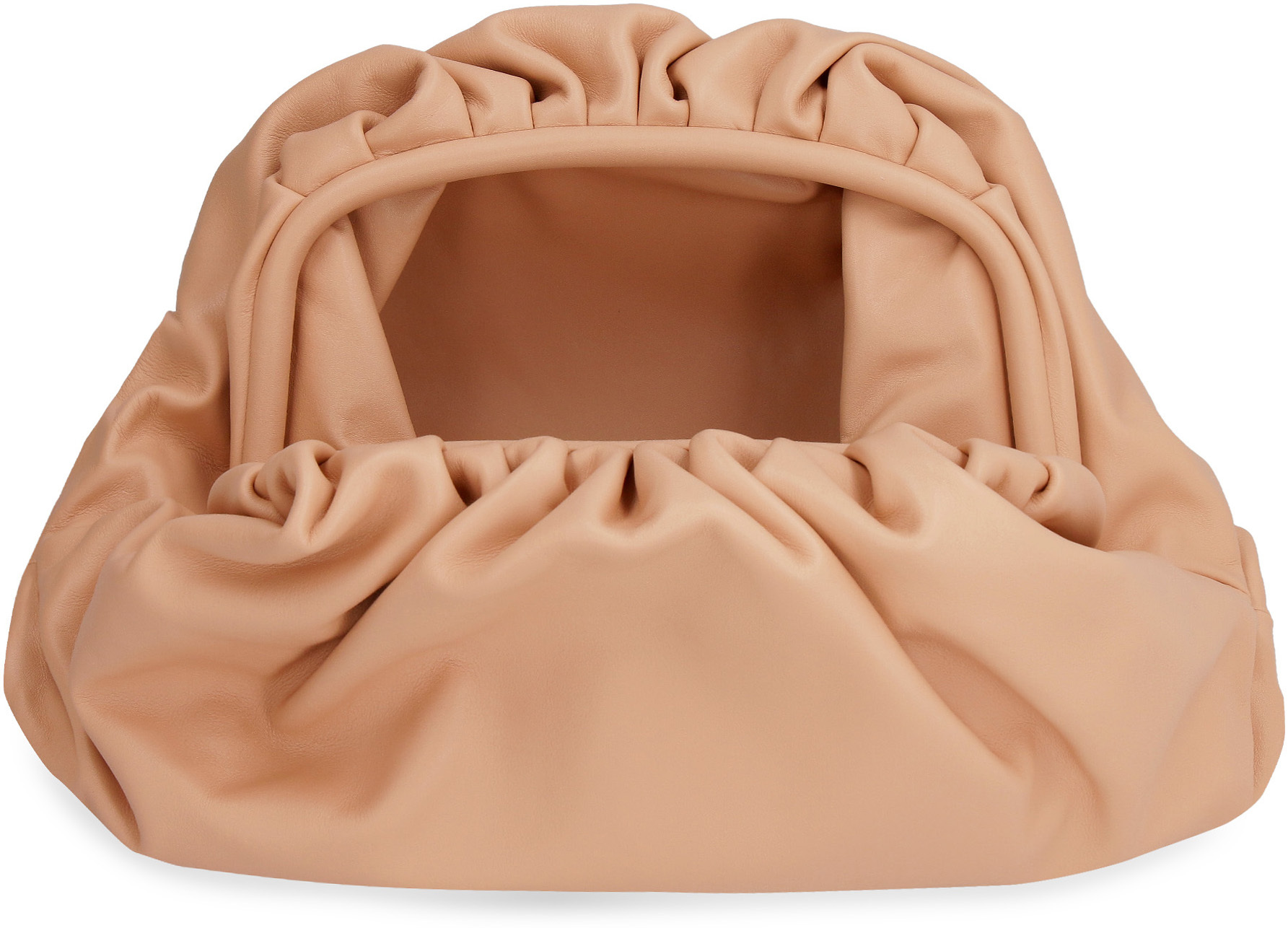 Bottega Veneta The Pouch Gathered-detail Clutch In Nude