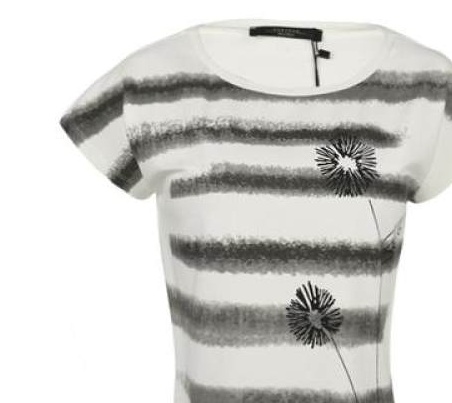 Weekend Max Mara Checkered Short-sleeved Flower T-shirt In White