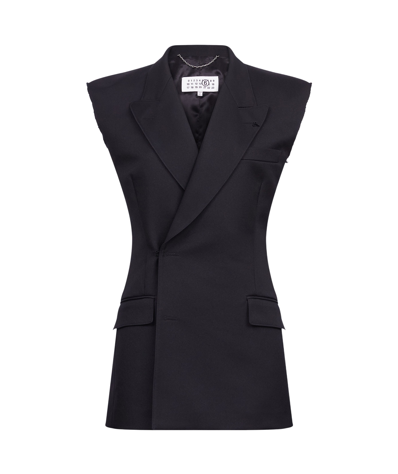 Mm6 Maison Margiela Gilet With Raw-edge Finish In Black