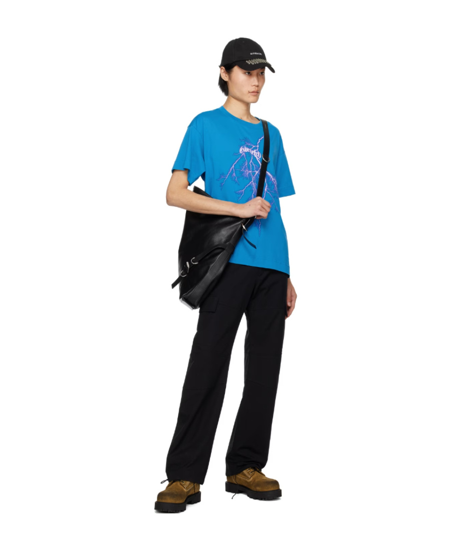 Givenchy Blue Graphic T-shirt In Blue