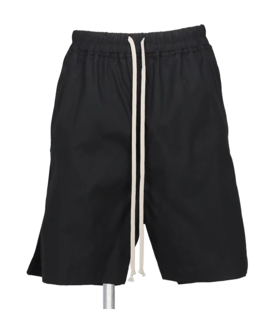 Rick Owens Straight-leg Stretch-cotton Poplin Drawstring Shorts In Black