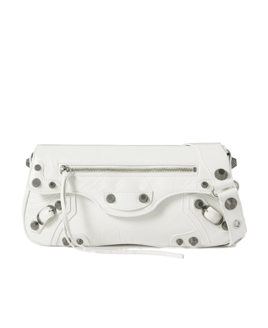 Balenciaga Extra Small Le Cagole Lambskin Leather Shoulder Bag In White