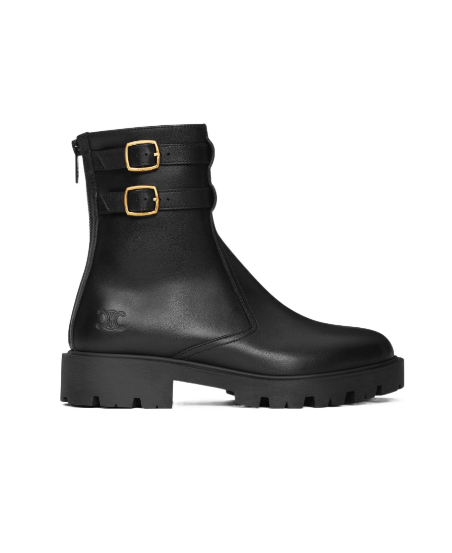 Celine Margaret Clasp Boots In Black
