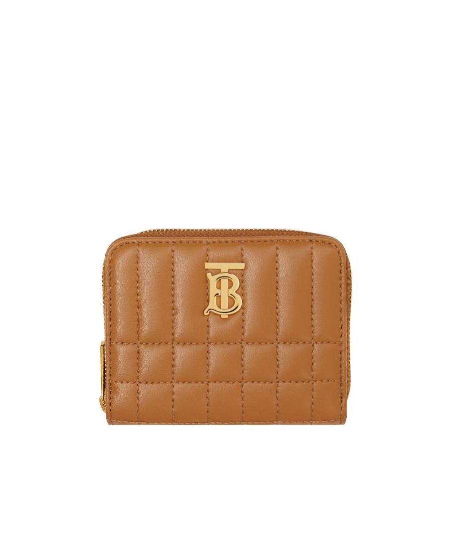 Burberry Lola Quilted Leather Wallet In Brown