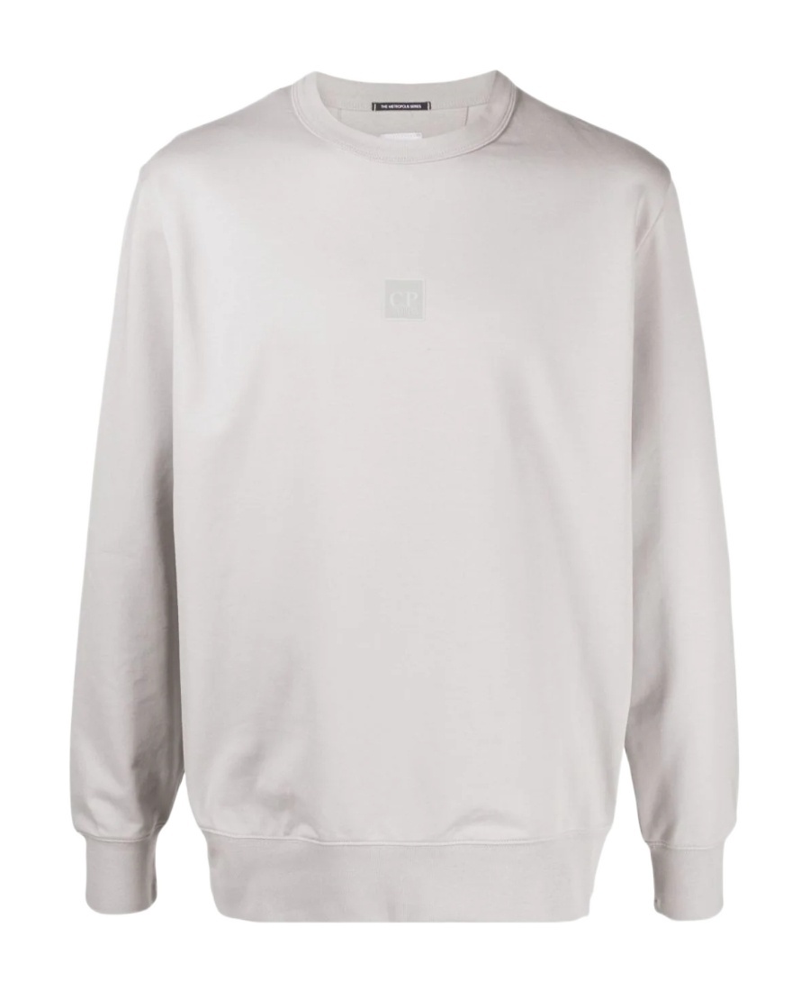 C.p. Company Logo-print Stretch-cotton Sweatshirt In White