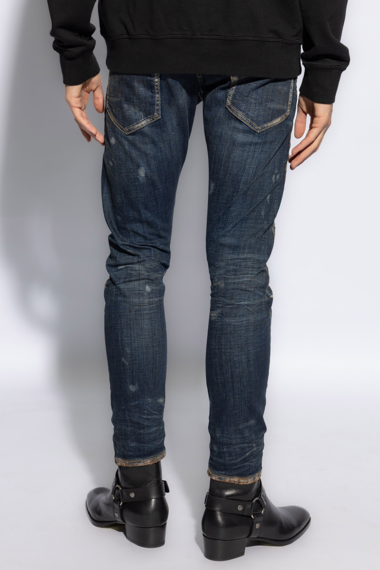 Dsquared2 Distressed-effect Cotton Jeans In Black