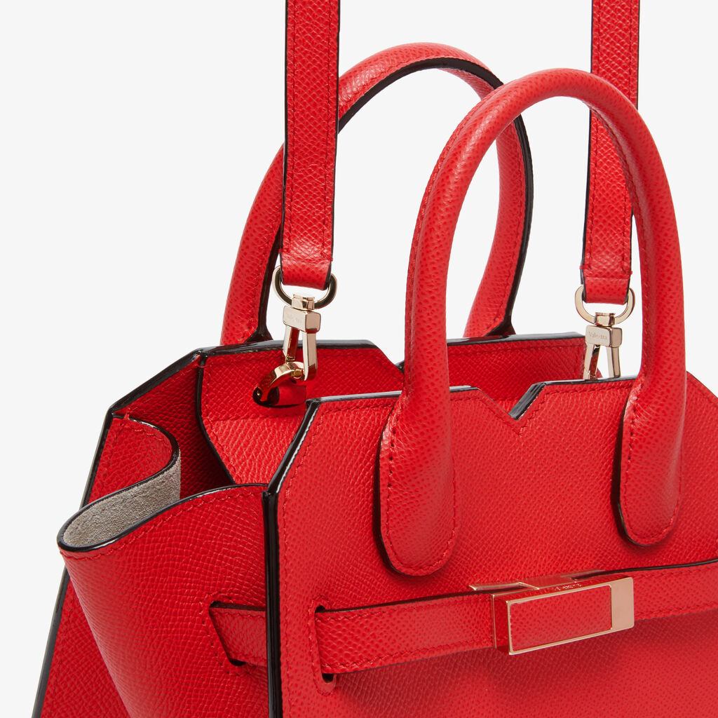 Valextra Milano Crossbody Micro Bag In Red