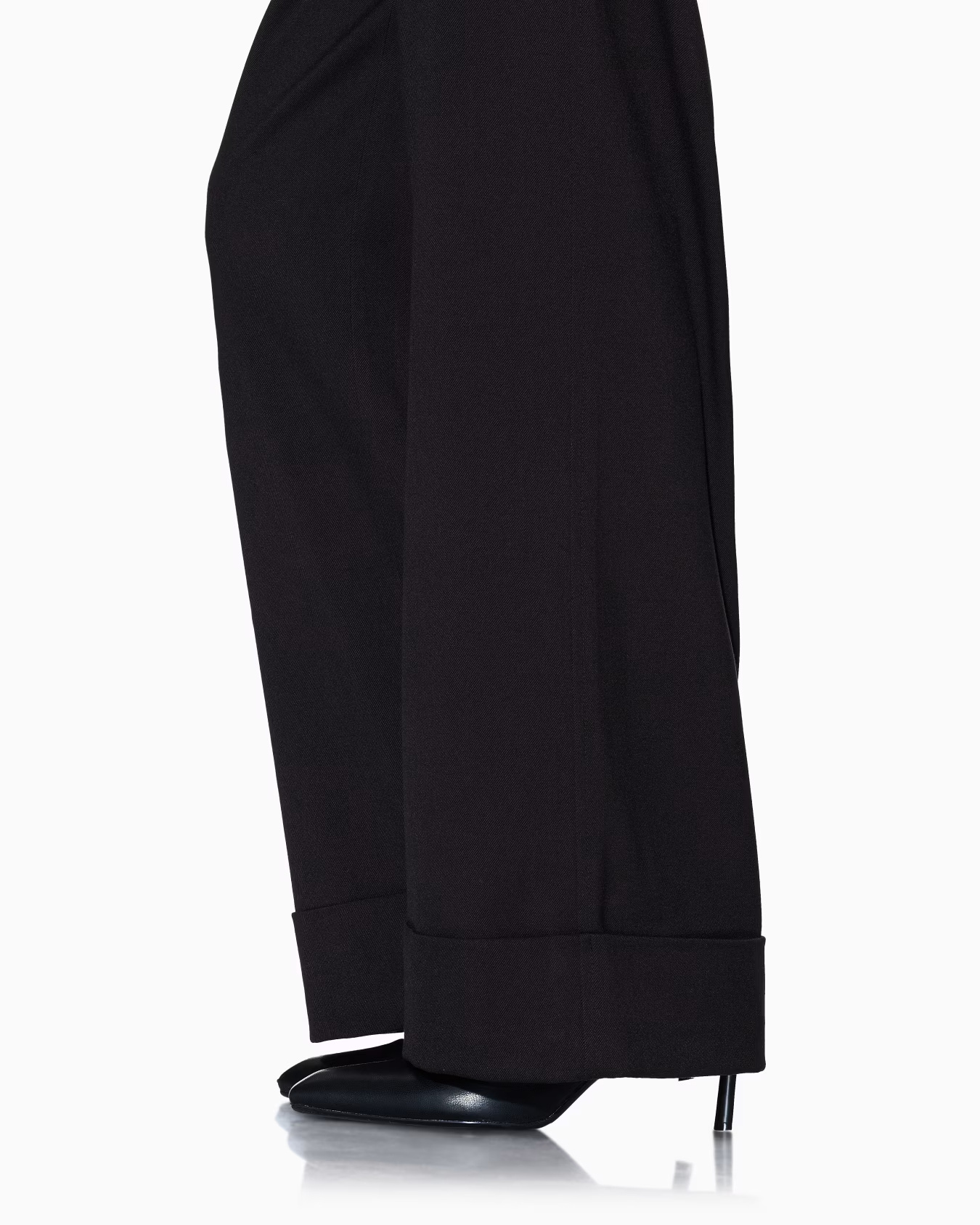 Armani Exchange Wide Leg Dress Pants In Black