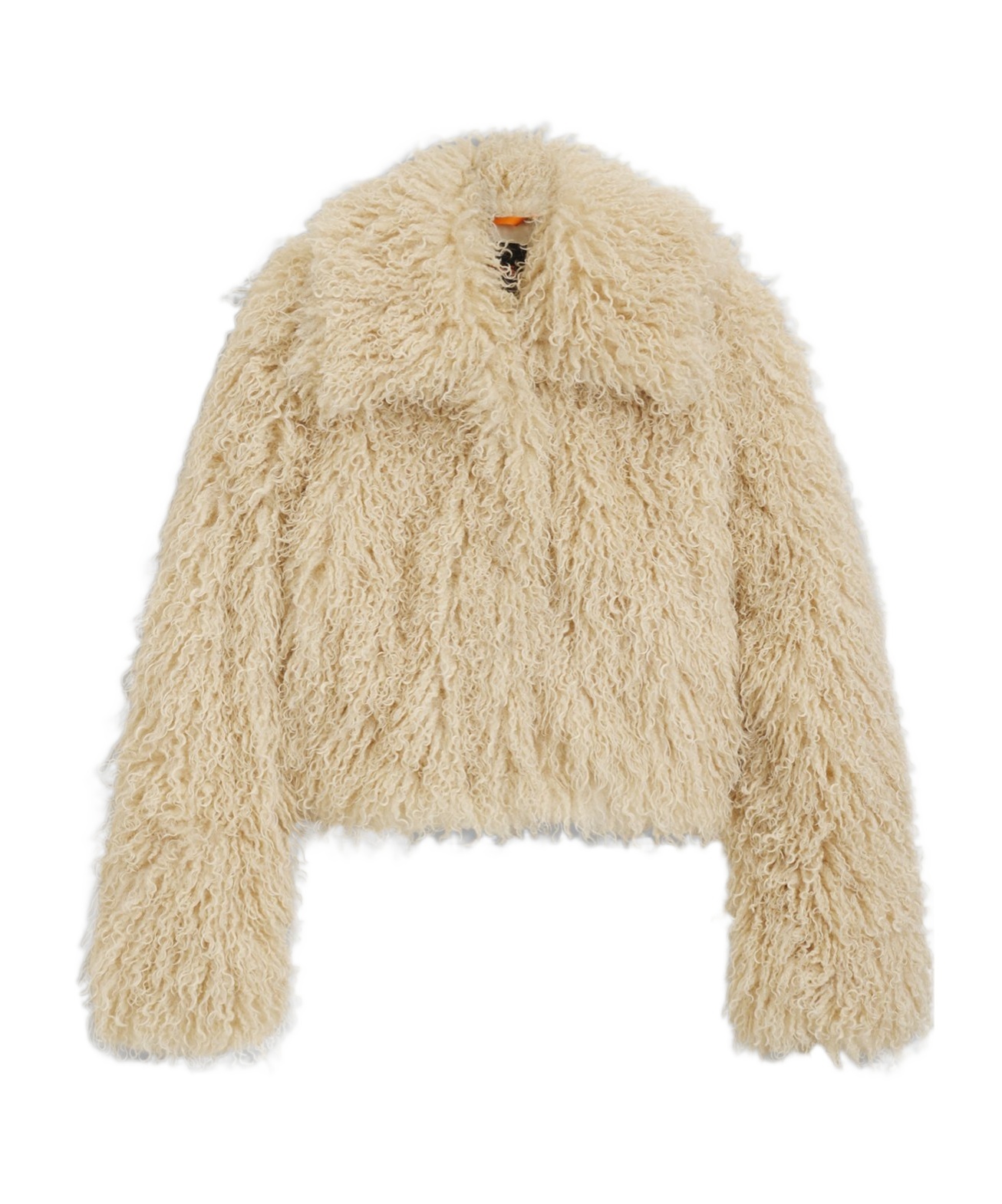 Hugo Boss Boss  Faux Fur Cropped Jacket In Neutral