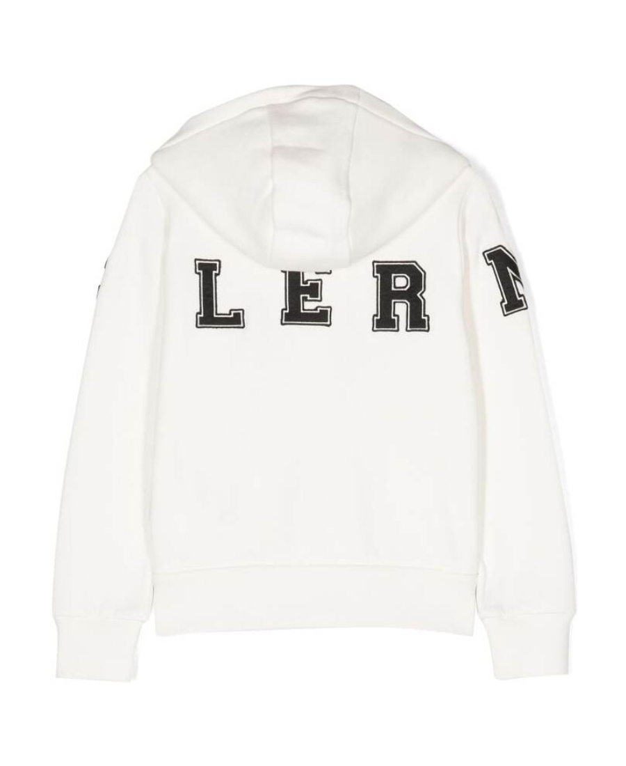 Moncler Logo-print Zip-up Hoodie In White
