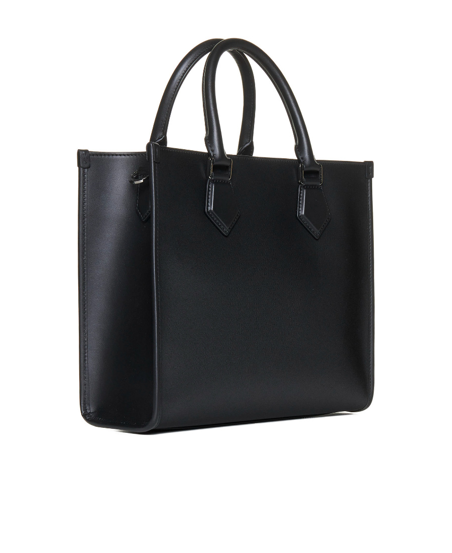 Dolce & Gabbana Logo-embossed Canvas Tote Bag In Black