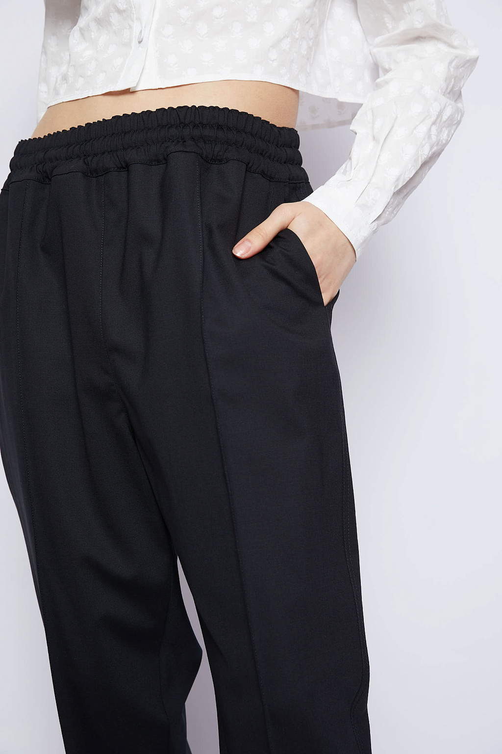 PHILOSOPHY DI LORENZO SERAFINI ELASTIC-WAIST WOOL TROUSERS