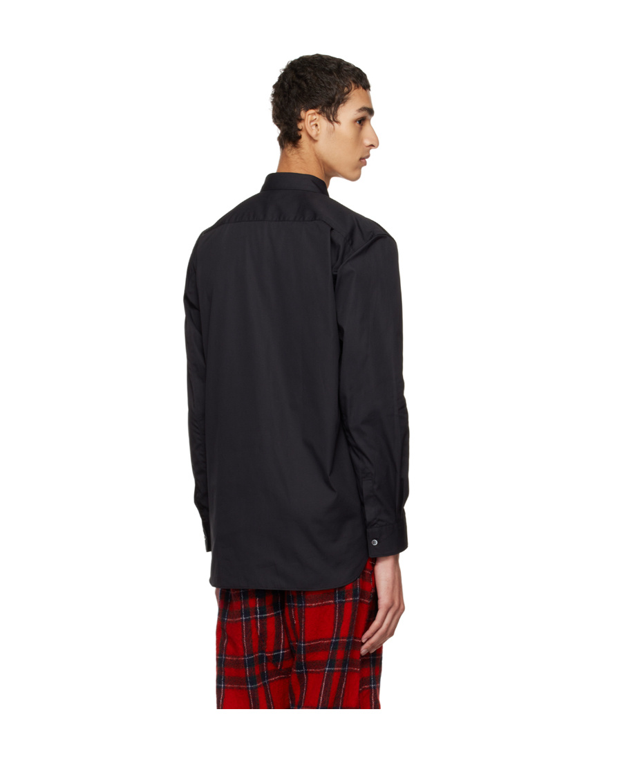 Comme Des Garçons Shirt Long-sleeved Buttoned Shirt In Black
