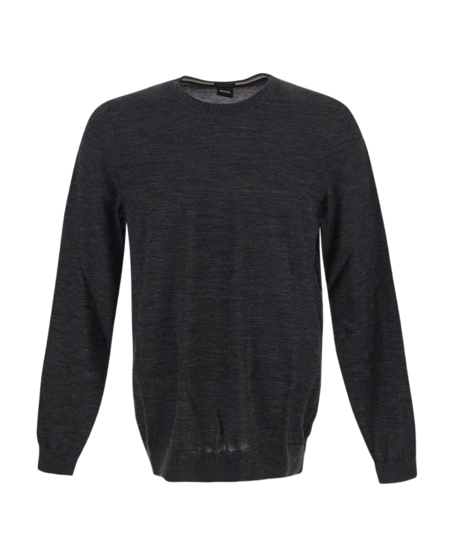 Shop Hugo Boss Crew Neck Pullover Sweater In Black