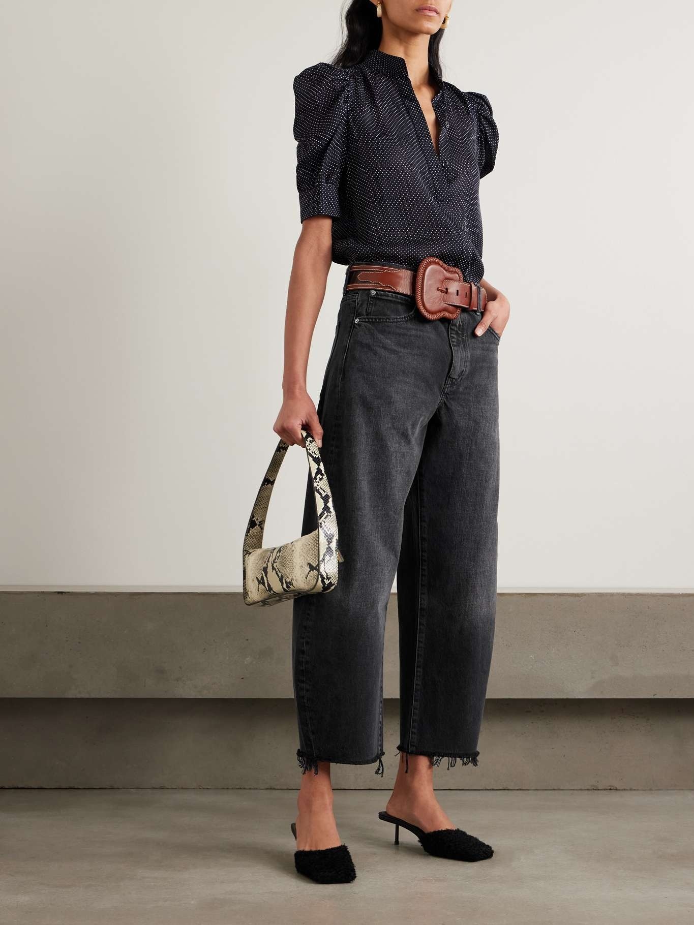 Frame The Loose Wide-leg Jeans In Black