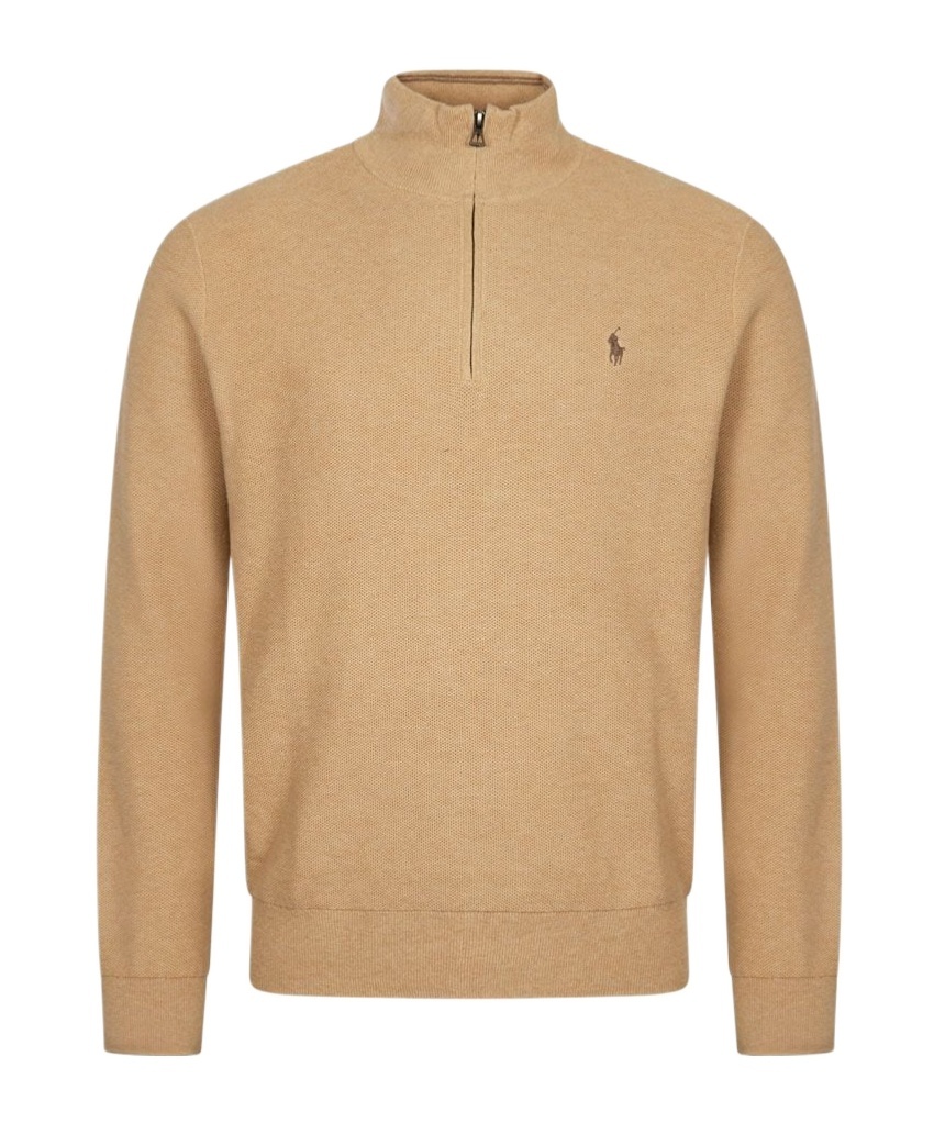 Polo Ralph Lauren Polo Pony Half-zip Jumper In Nude