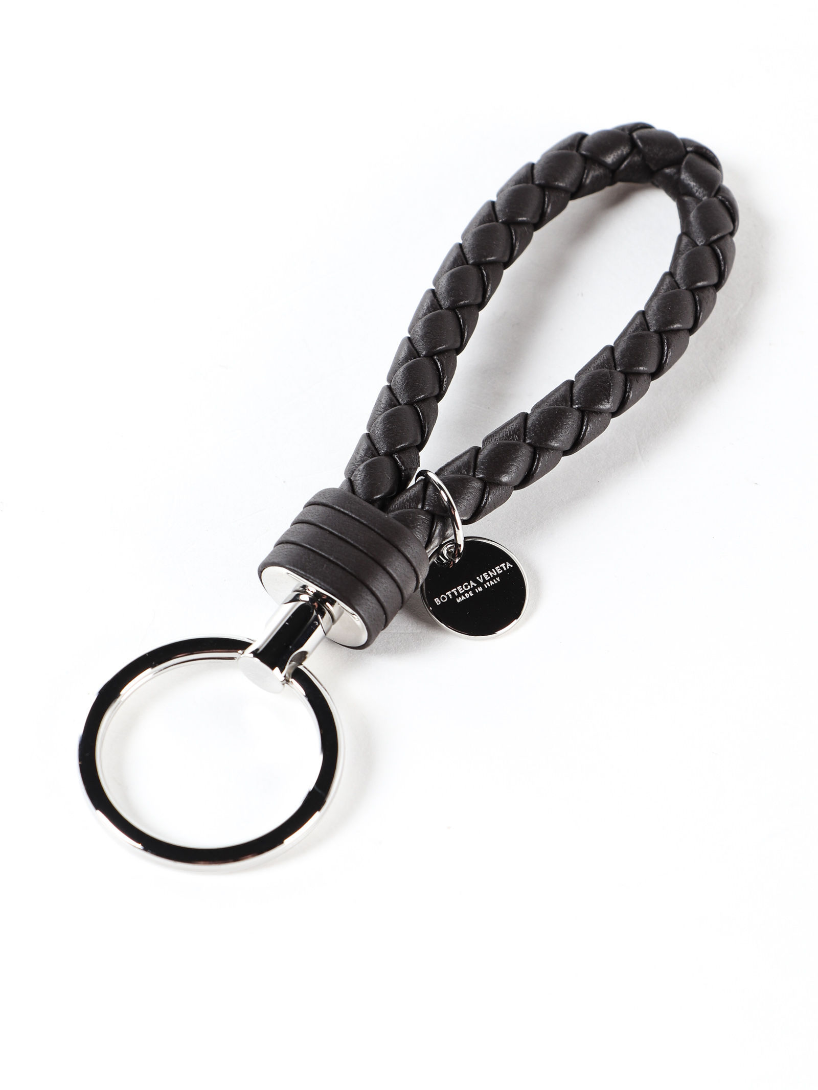 Bottega Veneta Intrecciato Weaves Key Ring In Black