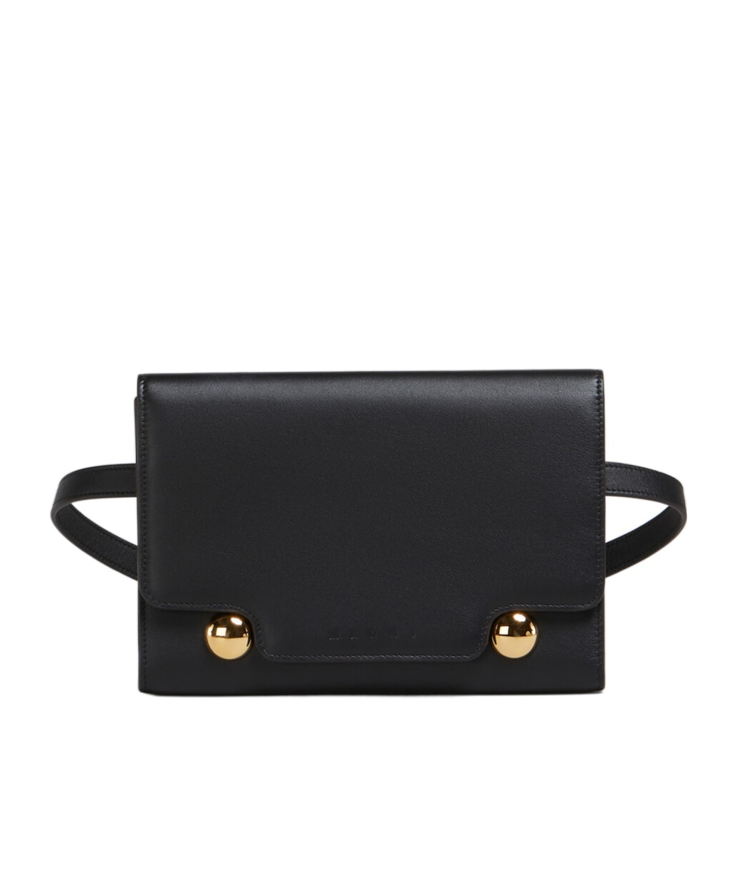 Marni Trunkaroo Leather Belt Bag In Black