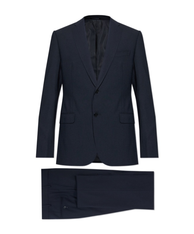 Emporio Armani Single-breasted Wool Suit In Blue