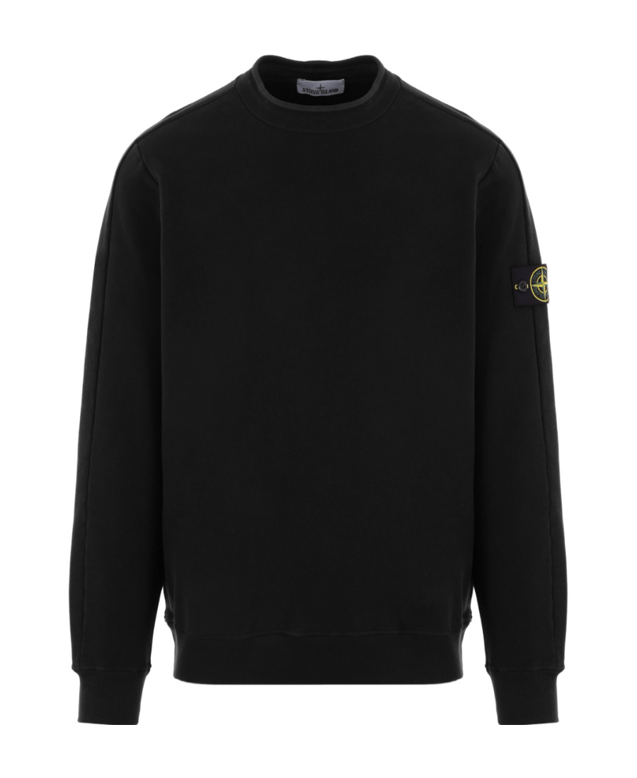 Stone Island Ribbed Crewneck Sweater With Long Sleeves In Black