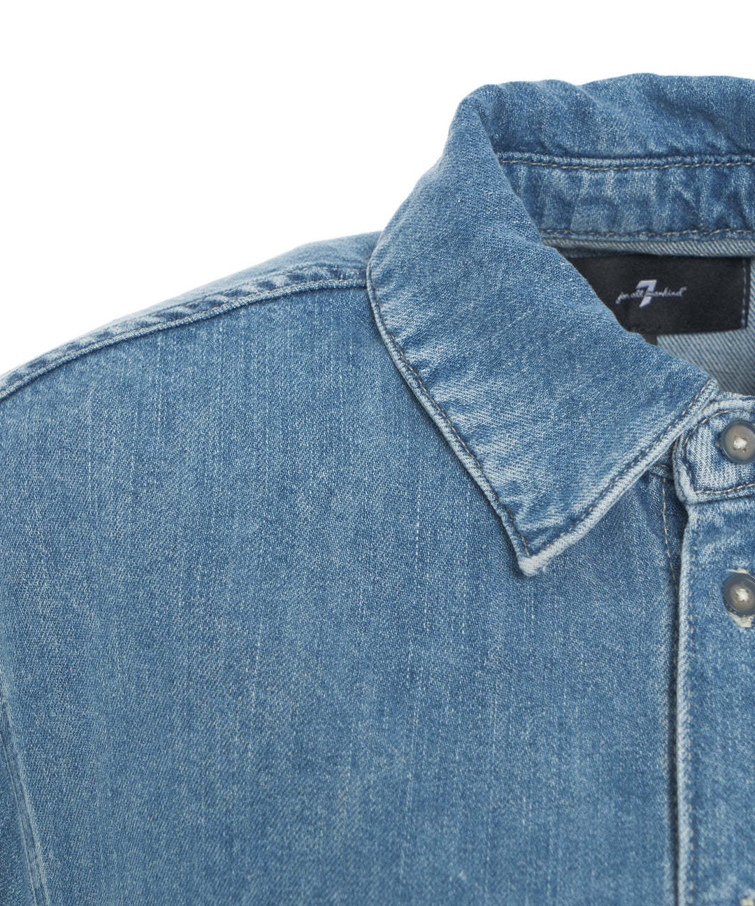 Shop 7 For All Mankind Denim Mini Dress In Blue
