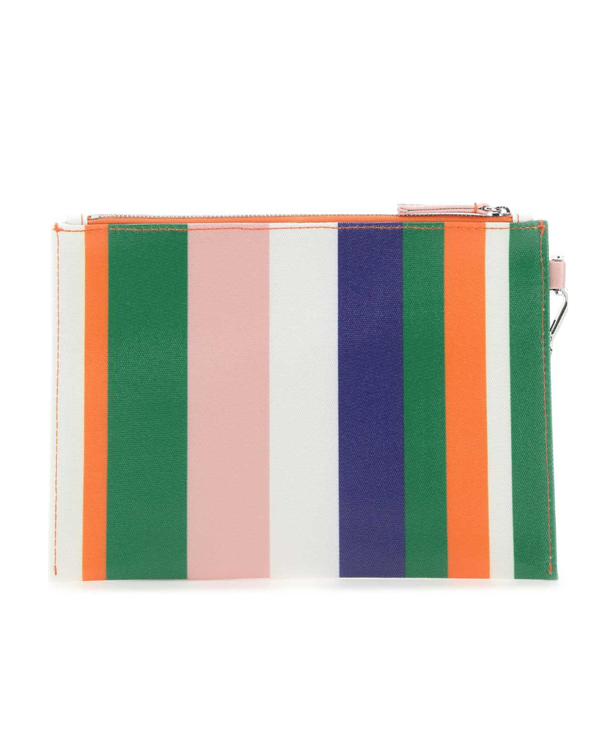 MAISON KITSUNÉ STRIPES CANVAS LOGO POUCH
