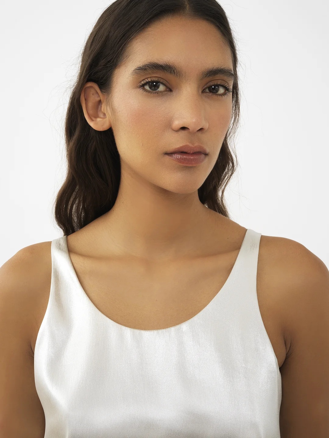 Chloé Laminated Silk Tank Top In White