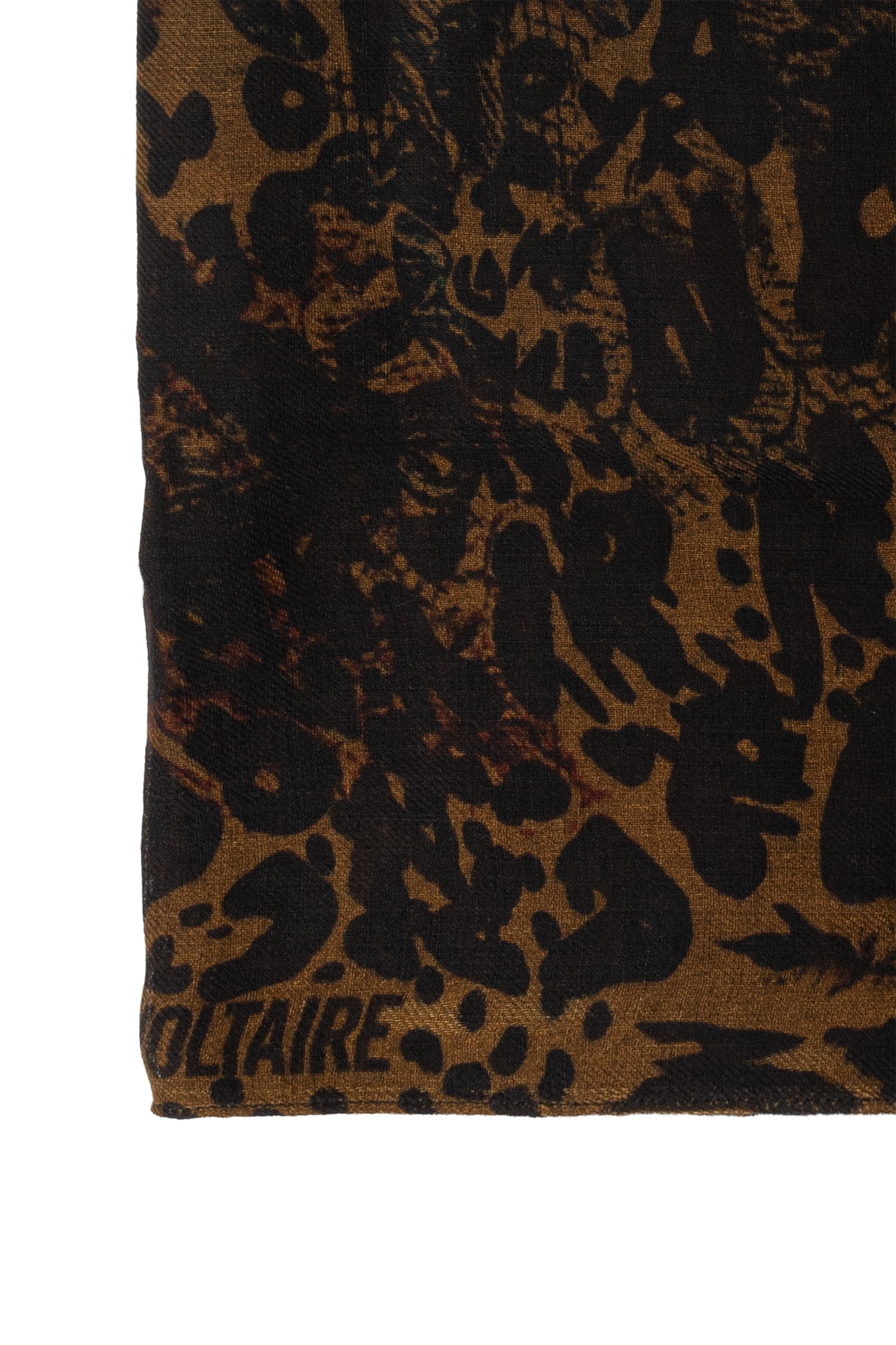 Zadig & Voltaire Leopard-print Scarf In Black