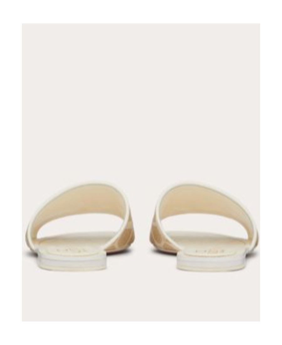 Valentino Sandalo Slide In Rafia Toile Iconographe In Nude