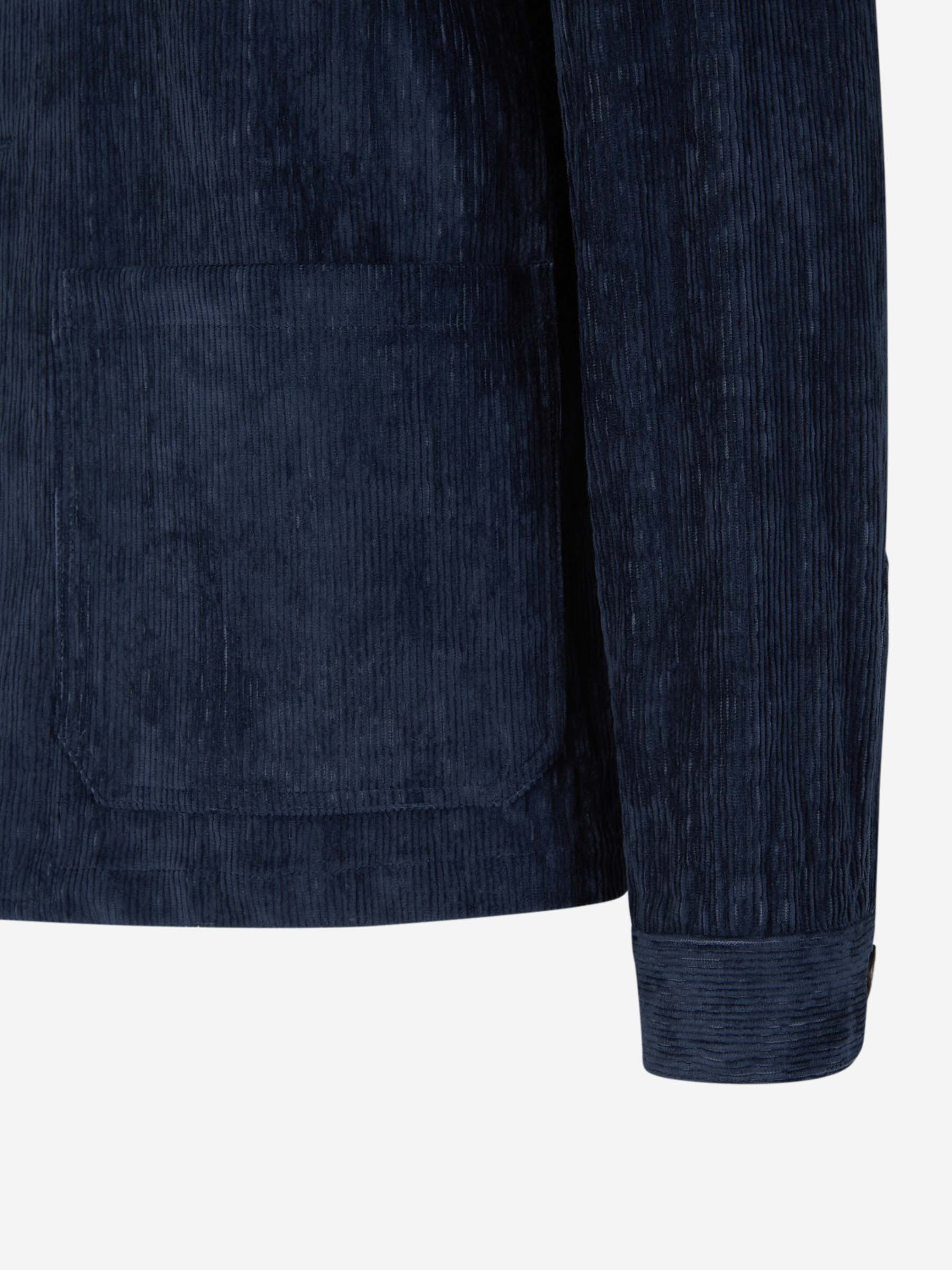 Lardini Corduroy Button Overshirt In Black